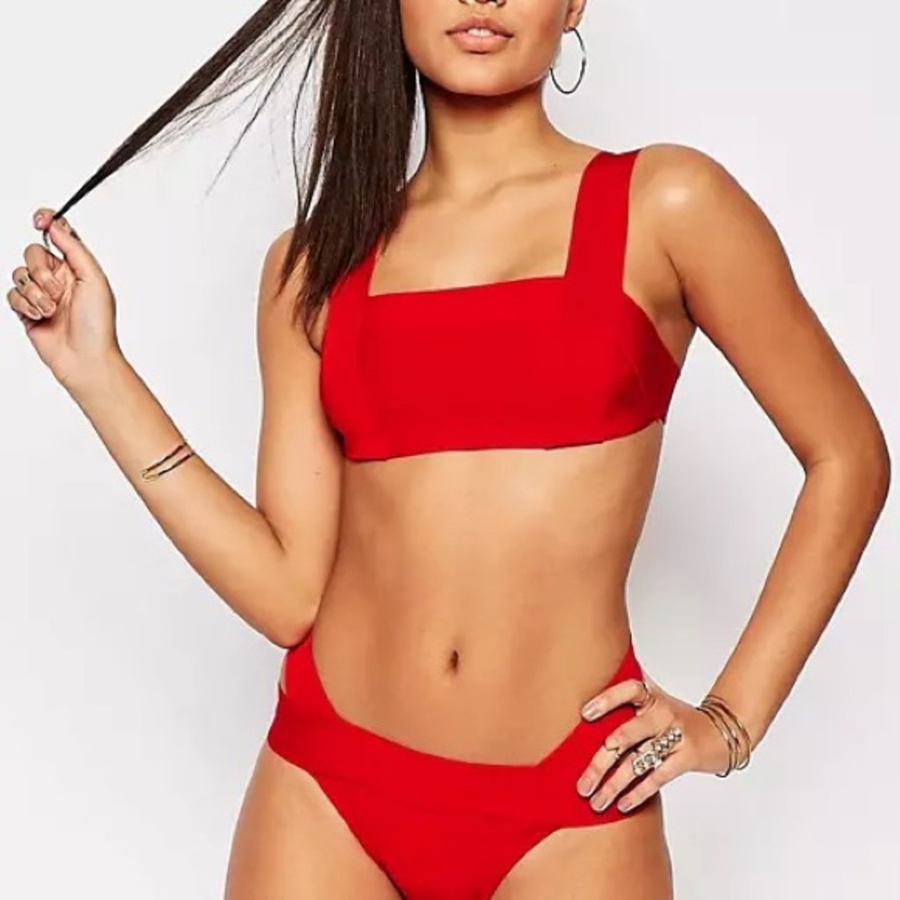 Little Mix ASOS Red Bandage Bikini